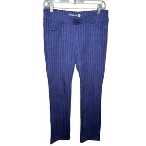 Betabrand Straight Leg Trouser Pants Blue Vines Pattern